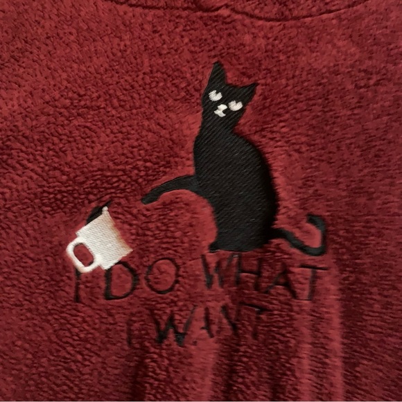 "I Do What I Want" Cat Ear Fluffy Shawl Hoodie - Picture 2 of 5
